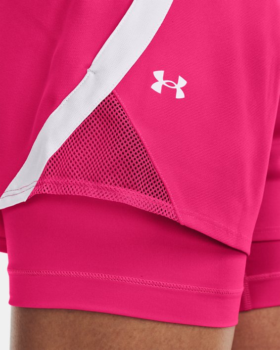 Women's UA Play Up 2-in-1 Shorts, Pink, pdpMainDesktop image number 3